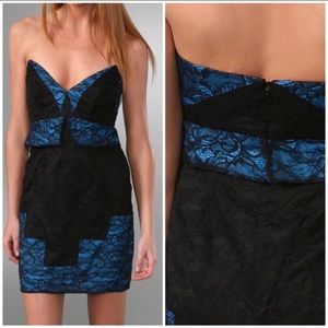 NWT Foley + Corinna Colorblock Lace Bustier Dress